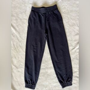 High-Waisted Sweat Pants, Joggers, Black - size: SMALL